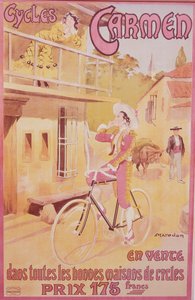 Cartaz publicitário Bicicletas Carmen, final do século XIX - início do século XX de Marodon
