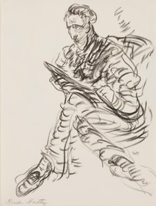 Auto-retrato como desenhista, c.1908 (lápis litográfico sobre papel)