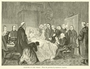 Cama da morte de John Wesley (gravura) de Marshall (after) Claxton