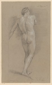 Nu masculino em pé, visto por trás (2º prémio 1766) de Marten Houtman