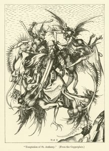A Tentação de Santo António (gravura) de Martin (after) Schongauer