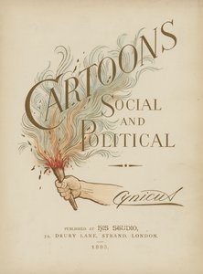 Ilustração da página de título para Cartoons Social and Political por Cynicus de Martin Cynicus Anderson