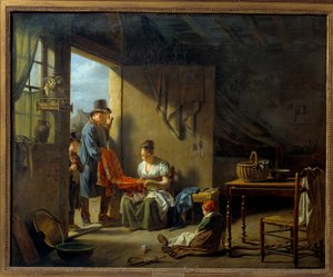 O vendedor ambulante. Pintura de Martin Drolling (1752-1817)