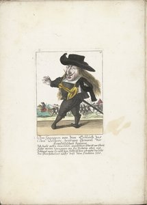 De Spaanse dwerg Don Guappos, ca. 1710
Dom Guappos, do sangue de Dom Quixote, actual General dos Franceses Espanhóis (título sobre o objecto)
Il Callotto resurcitato oder Neu eingerichtes Zwerchen Cabinet (título da série) de Martin Engelbrecht (attributed to)