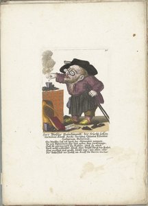 De dwerg Blasius Rauchmantl als alquimista, ca. 1710
Sr. Blasius Rauchmantl, do Arqui-Sectador da arte sem fruto da alquimia, Quintae Essentiae Stultorum Possessor (título sobre o objecto)
Il Callotto resurcitato oder Neu eingerichtes Zwerchen Cabinet (s
