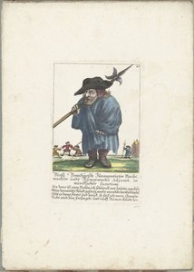 O dwerg Blassl Broatgosch, por volta de 1710 Blassl Broatgosch Jurassic Night Watchman e Rumorwachs Adjunct, em função real (título no objeto) Il Callotto resurcitato ou Armário Pequeno Recém Mobilado (título da série) de Martin Engelbrecht (attributed to)