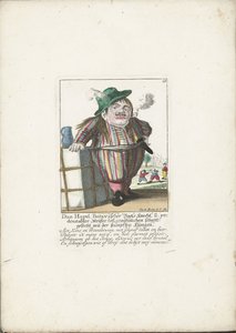 O dwerg Dan Hagel como um barqueiro holandês, por volta de 1710 Dan Hagel, barqueiro batavo e mestre redobrado da batalha de corte comum com a lâmina cega (título no objeto) Il Callotto resurcitato ou Cabi anão recém-mobiliado