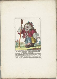 De dwerg Ploriander als herder, ca. 1710
Ploriander, o anão apaixonado pela pastora Ruffanella Schäffer, da sua própria canção comovente em thränen zerflissendt (título sobre o objecto)
Il Callotto resurcitato oder Neu eingerichtes Zwerchen Cabinet (seri de Martin Engelbrecht (attributed to)