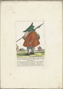 O dwerg Riepl Gleichdron, cerca de 1710 Riepl Gleichdron, cortador de salsicha licenciado e privilegiado e espanhol Apple Abaldator (título no objeto) Il Callotto resurcitato ou Armário Pequeno Recém Mobilado (título da série) de Martin Engelbrecht (attributed to)