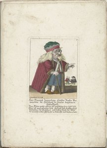 De dwerg Vincentz Zipperling in een bontjas, ca. 1710
Sr. Vincentz Zipperling, ältester Raths verwandter zu Hirschau no seu confortável pêlo para dormir (título sobre o objecto)
Il Callotto resurcitato oder Neu eingerichtes Zwerchen Cabinet (título da sé