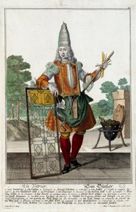 Um vidraceiro. Gravura de Martin Engelbrecht de Martin Engelbrecht