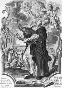 Vincent Ferrer (1350-1419), dominicano espanhol, gravura de Martin Engelbrecht (1684-1756) de Martin Engelbrecht