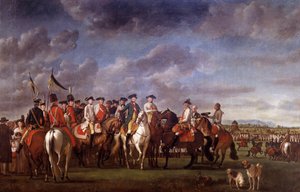 Imperador José II da Áustria (1741-1790) no acampamento Minkendorf perto de Baden em 1788 Pintura de Martin Quadal (1736-1808) 1788 Viena. Museu Kunsthistorische