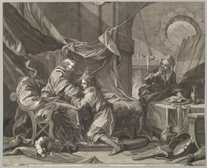 Isaac abençoando Jacó, século 18. de Martin Gottfried Crophius