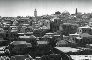 Jerusalém e cúpula da Igreja do Santo Sepulcro, 1937 de Martin Hurlimann