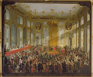 Imperatriz Maria Teresa na Investidura da Ordem de Santo Estêvão, 1764 (para detalhes ver 66581) de Martin II Mytens or Meytens