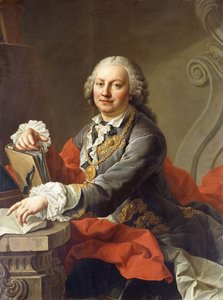 Retrato do artista, meio comprimento, sentado diante de uma borda de pedra, de Martin II Mytens or Meytens