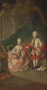 Dois filhos da imperatriz Maria Teresa da Áustria (1717-1780) Leopold (1747-92) (mais tarde imperador Leopoldo II) e sua irmã princesa Maria Christine (mais tarde esposa de Albert Sachsen-Teschen, fundadora da Alb