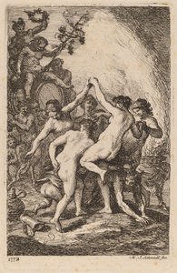 O Triunfo de Baco com Ninfas Dançantes de Martin Johann Schmidt