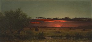 Prados de Nova Jérsia ao pôr do sol de Martin Johnson Heade