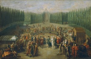 A colocação da pedra de fundação do Templo Concordia em Laxenburg