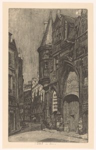 Vista da rua com o Hôtel de Sens em Paris