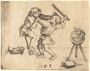 Aprendizes lutando de Martin Schongauer