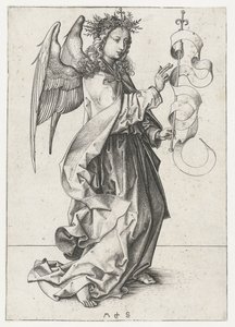 O anjo Gabriel Anunciação (título da série) de Martin Schongauer