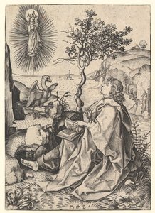 São João em Patmos, ca. 1435-1491. de Martin Schongauer