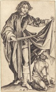 São Martinho dividindo seu manto de Martin Schongauer