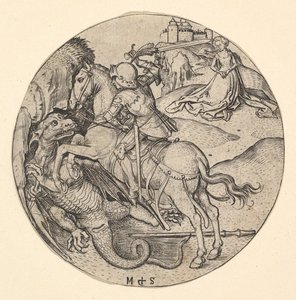 São Jorge matando o dragão, ca. 1435-1491. de Martin Schongauer