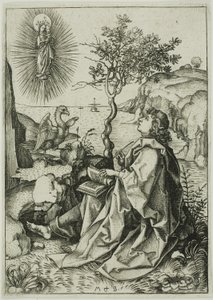 São João Evangelista em Patmos de Martin Schongauer