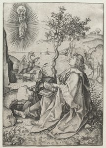 São João Evangelista na ilha de Patmos. de Martin Schongauer