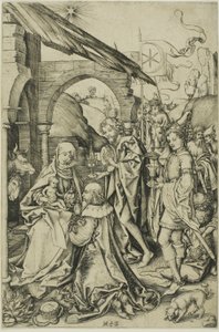 A Adoração dos Magos, de A Vida de Cristo de Martin Schongauer