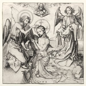 O Batismo de Cristo no Jordão de Martin Schongauer
