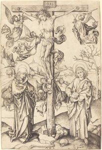 A crucificação com quatro anjos de Martin Schongauer