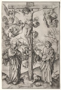 A crucificação com quatro anjos de Martin Schongauer