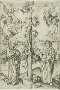 A Crucificação com quatro anjos de Martin Schongauer