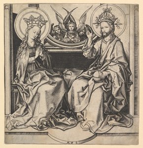 O entronamento da Virgem, ca. 1435-1491. de Martin Schongauer