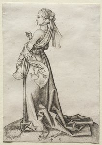 A primeira das virgens tolas. de Martin Schongauer