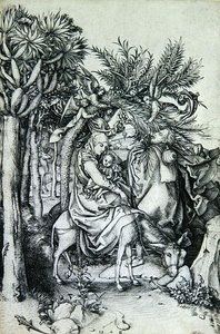 O Voo para o Egipto (gravura) de Martin Schongauer