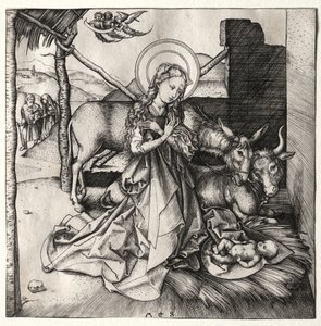 A vida de Cristo: a natividade, c. 1480-1490. de Martin Schongauer