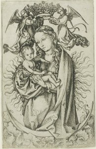 A Madona no Crescente Coroada por Dois Anjos de Martin Schongauer