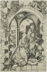 A Natividade, da Vida da Virgem de Martin Schongauer