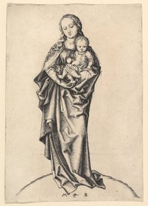 Virgem e criança com uma maçã, ca. 1475 de Martin Schongauer