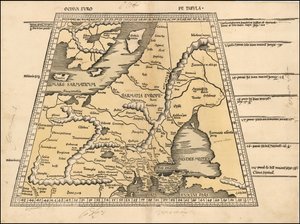 Mapa de 1513 do Báltico, Escandinávia, Polónia e Europa Oriental de Martin Waldseemüller