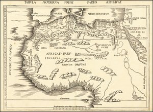 Mapa do Norte de África de 1513 de Martin Waldseemüller