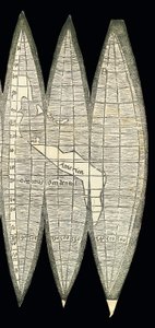 Mapa mundial na forma de um conjunto de gomos do globo terrestre, 1507