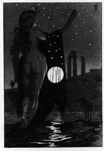 Photis transformou acidentalmente Lucius num burro Les Metamorphoses (Burro de Ouro ou Asinus aureus), romance escrito por Apulee (Lucius Apuleius) (cerca de 125-around 180) no século II. Água de Gravura, de Martin Van Maele de Martin van Maele