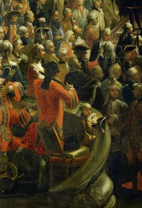 Mozart em criança no camarote do músico durante a ceia cerimonial (óleo sobre tela)